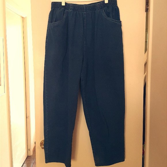 cascade blue jeans elastic waist